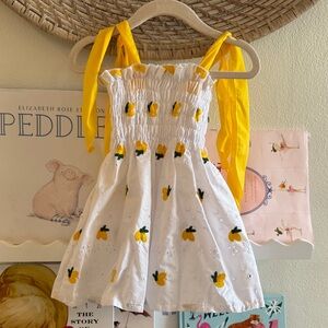 Charming White and Yellow Kids Dress